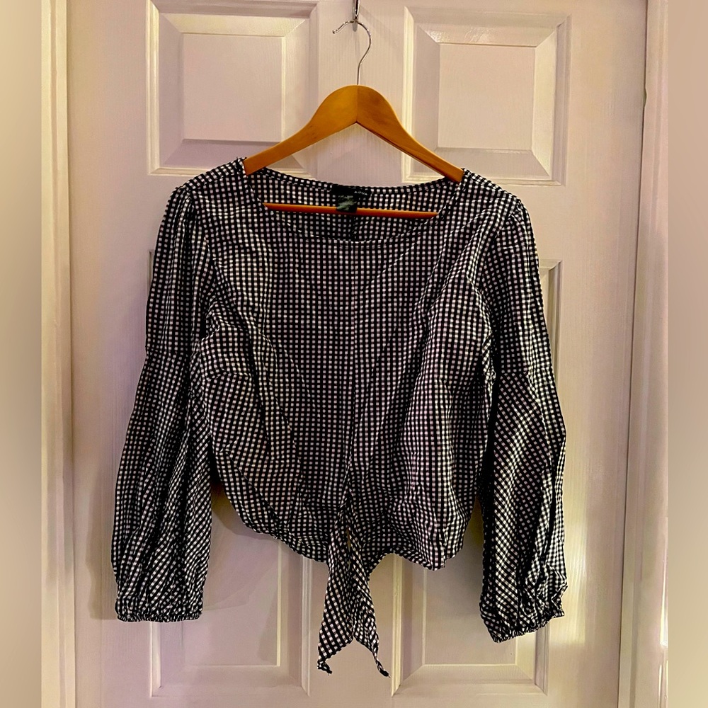 Aqua large 3/4 sleeve bubble blouse